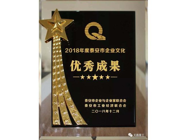 泰安市企业文化成果一等奖